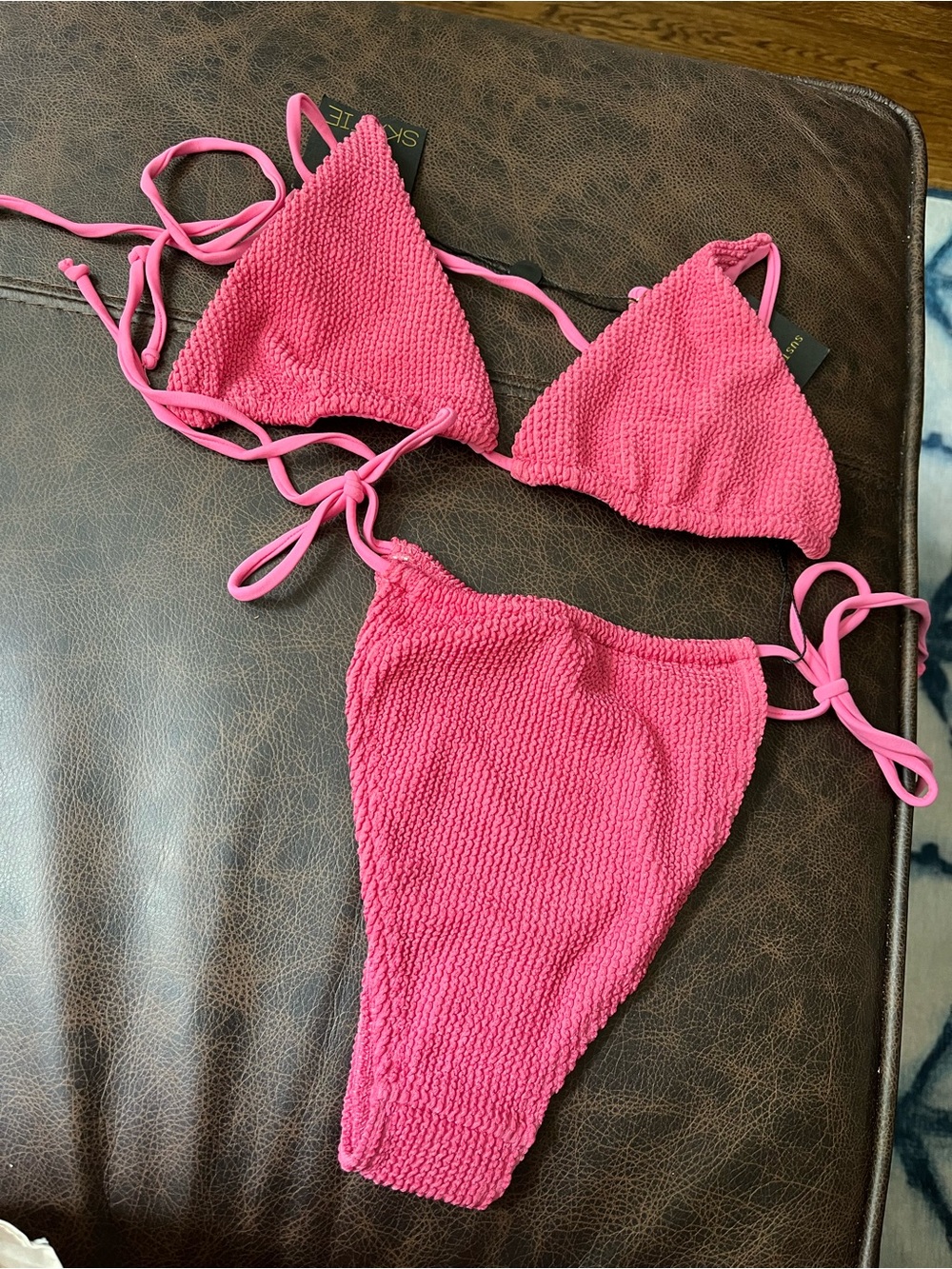 SKATIE Pink Crinkle Bikini Set